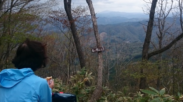 山頂で姫神山を望む640