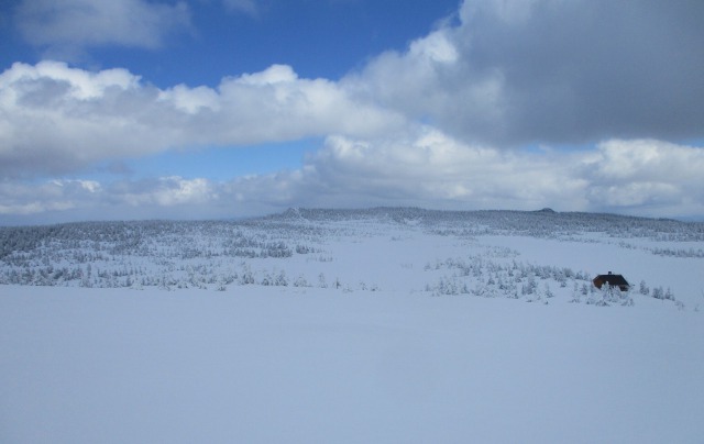 雪原の向こうに源太森と茶臼岳640