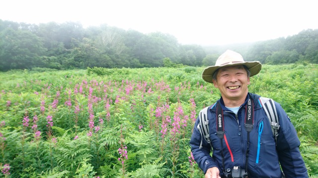 ヤナギランと文明さん640